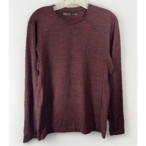 REI Co-op Men's Pullover Shirt Small Polyester Long Sleeve Maroon Active Wear